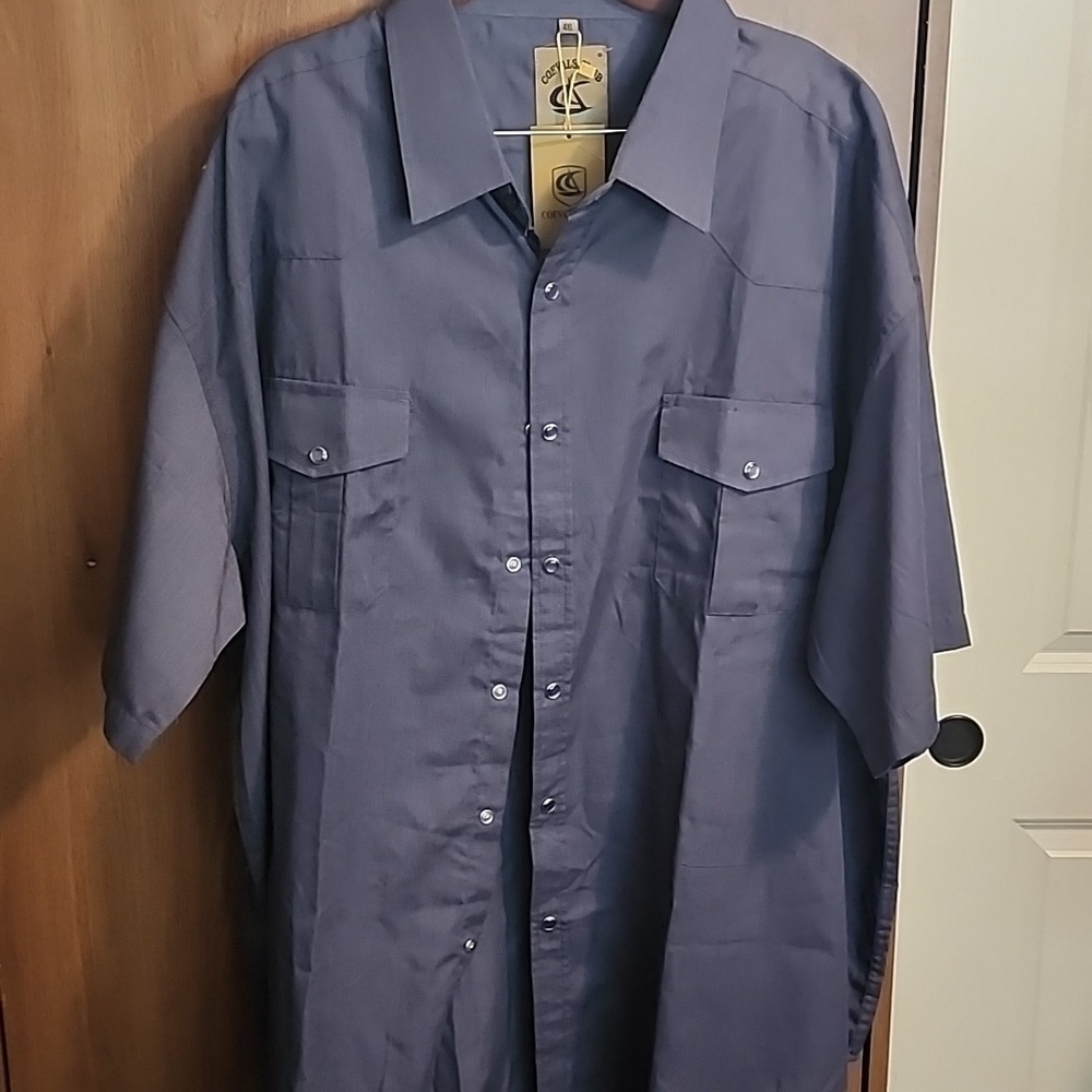 Coevals Club Men's Short Sleeve Casual Western Black Snap Buttons Shirt 4XL NWT